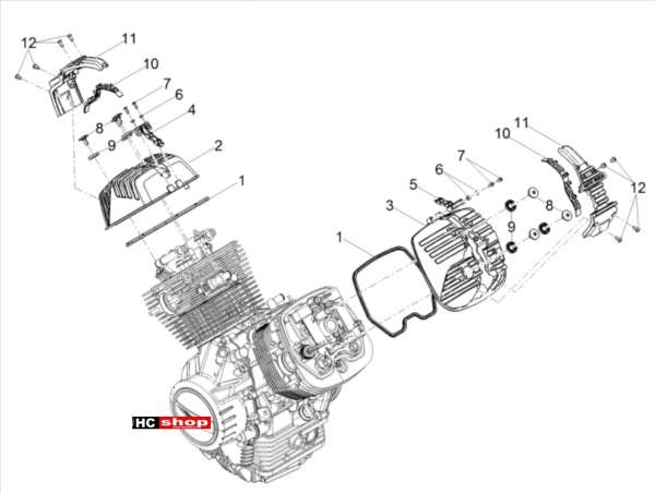 Moto Guzzi V85 TT TRAVEL PACK E4 ABS Motor Kopfdeckel