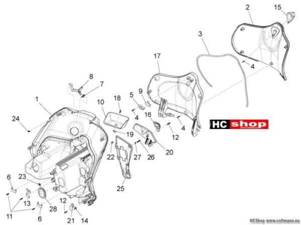 Piaggio Vorderes Handschuhfach Fly 125 ie. 3V