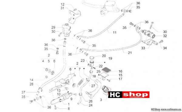 Piaggio MP3 Sport ABS 500 Steuerpedal - Hebeln