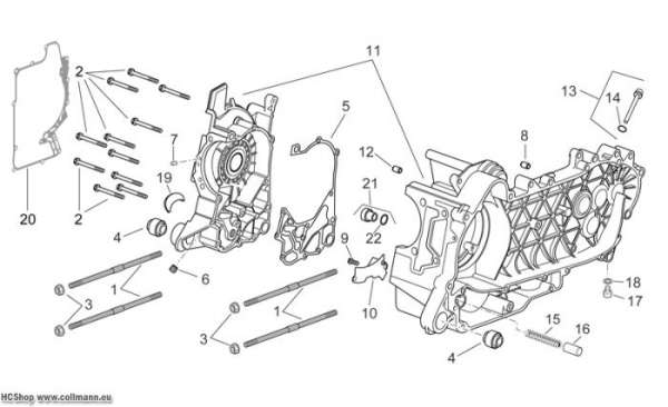 Aprilia Kurbelwellengehäuse Scarabeo Light E3 300