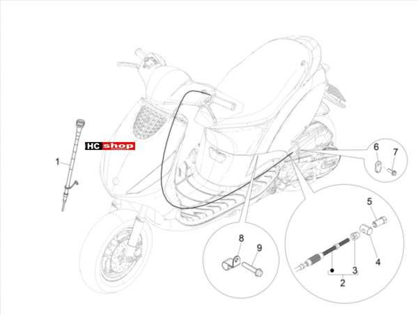 Piaggio Zip 50 4T E4 - Bremsanlage Bowdenzüge