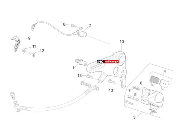 Aprilia RSV 4 1000 RF E4 ABS Bremsanlage Hinterradbremszange