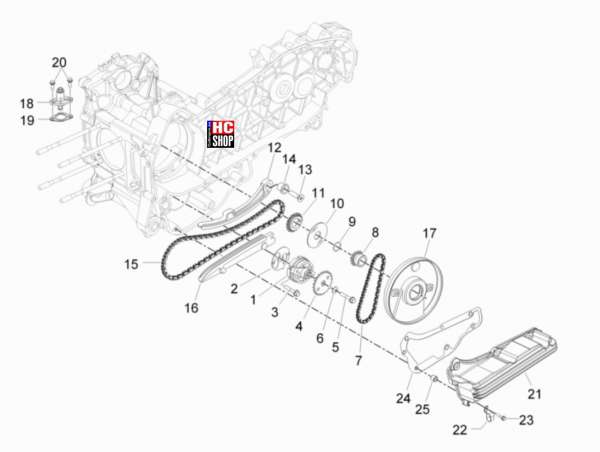 Vespa GTS 300 hpe E5 Motor Ölpumpe