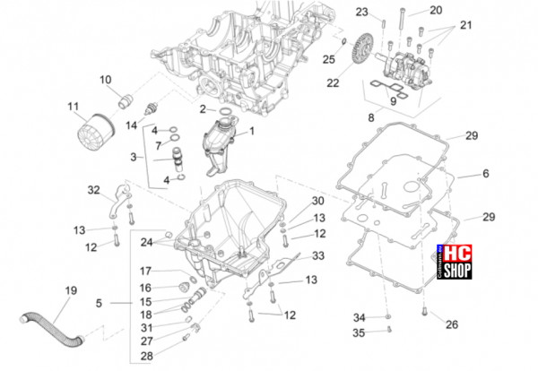 Aprilia RSV4 1100 E5+ - Motor - Schmierung