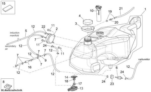 Aprilia Kraftstofftank Scarabeo E3 125/200