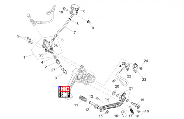 Aprilia RS 660 E5+ - Bremsanlage - Hinterradbremspumpe