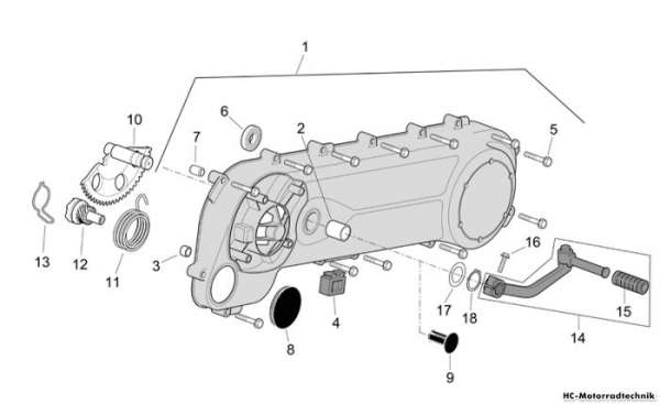 Aprilia Getriebedeckel SR R - R Factory 50