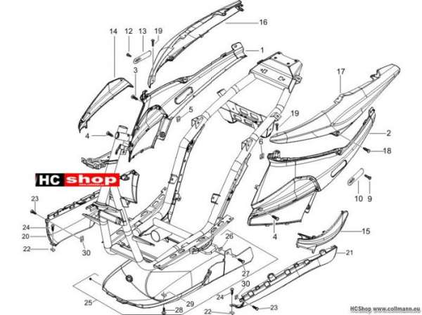 Piaggio Seitenabdeckung - Spoiler NRG 50 DD