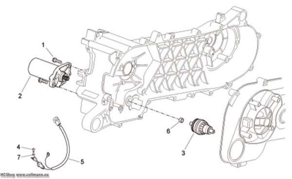 Aprilia Startermotor Scarabeo 2T E2 eng.Piaggio 50