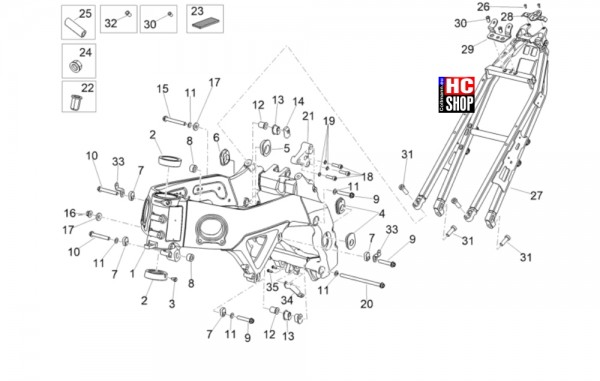 Aprilia RSV4 1100 Factory E5 - Fahrgestell-Karosserie - Fahrgestell-Karosserie