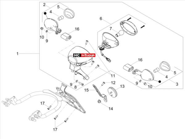 Moto Guzzi V7 III 750 ABS E4 - Lichter Hinten
