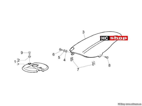 Piaggio Radgehäuse - Radkotflügel TPH 50