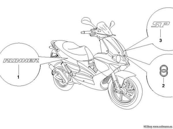 Gilera Plaketten - Verzierungen Runner 50 SP