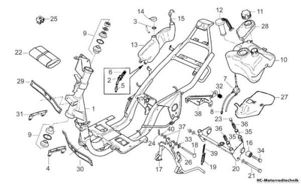 Aprilia Rahmen SR Air (Oriz. Cylinder) 50