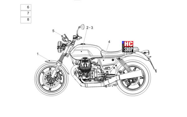 Moto Guzzi V7 Stone 850 Aufbau - Deko