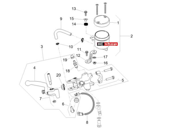 Aprilia Tuono V4 1100 RF E4 ABS - Bremsanlage Vorderradbremspumpe