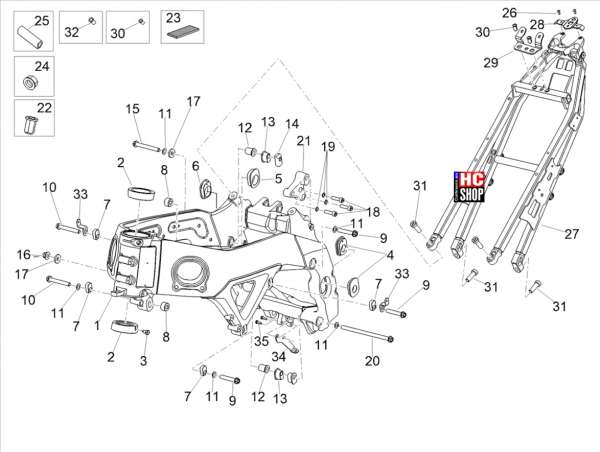 Aprilia RSV4 1100 Factory E5 - Rahmen - Rahmen