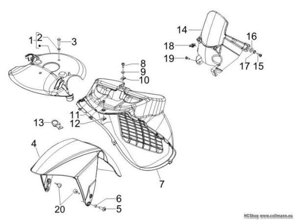 Gilera Radgehäuse - Radkotflügel Runner 50 SP