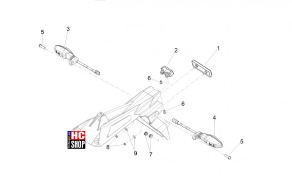 Aprilia Tuono V4 Factory 1100 E5+ - Vorderer Lichter-Instrumente - Hinterleuchten