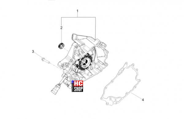 Aprilia SXR 50 E5+ - Motor - Schwungraddeckel-Ölfilter