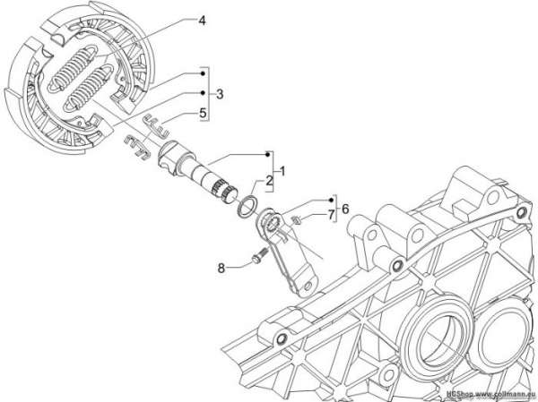 Vespa Hinterbremse - Bremsbackensatzen LX 125 4T ie