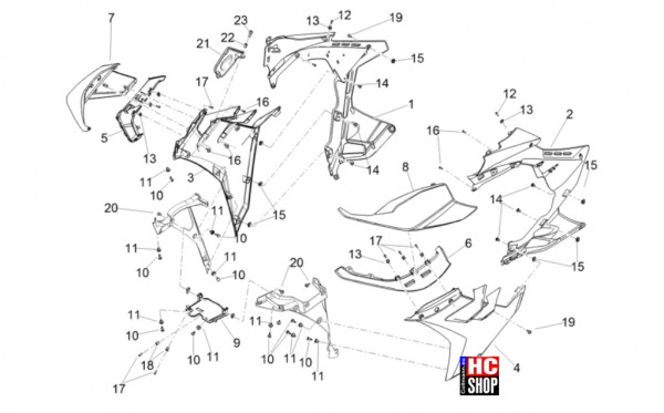 Aprilia RSV4 1100 Factory SE-09 SBK - Aufbau - Seitenverkleidung