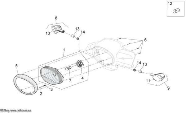 Aprilia Vorderer Lichter Scarabeo 50 4T NET