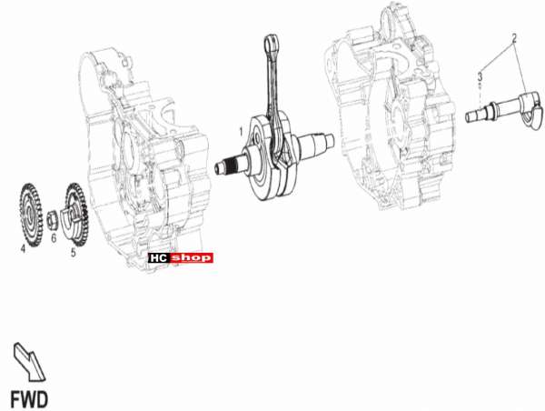 Derbi Senda 125 R-SM DRD RACING 4T Kurbelwelle