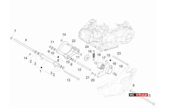 Vespa GTV 300 SEI GIORNI Radaufhängungen Schwingarm