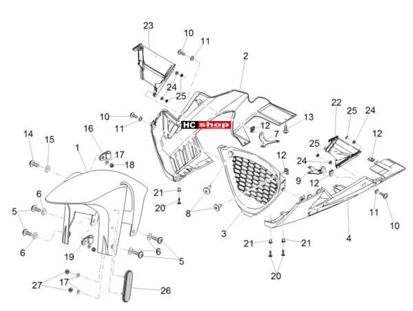 Aprilia RSV 4 1000 RR E4 ABS Aufbau Vorderes Schutzblech