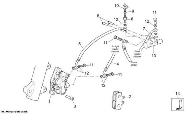 Aprilia Vorderradbremszange Scarabeo Light E3 300