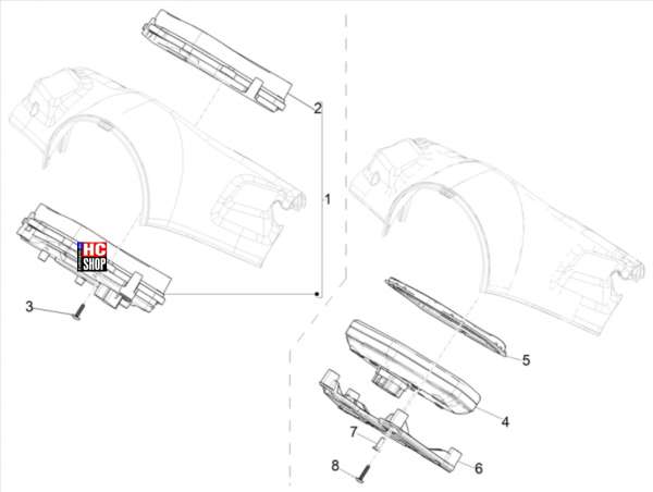 Vespa Primavera 125 E5 Lenkung Cockpitinstrumente - Cruscotto