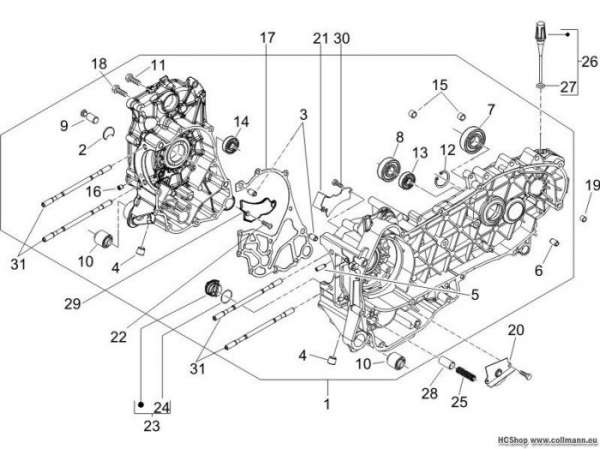 Vespa Kurbelwellengehäuse LXV 125 ie