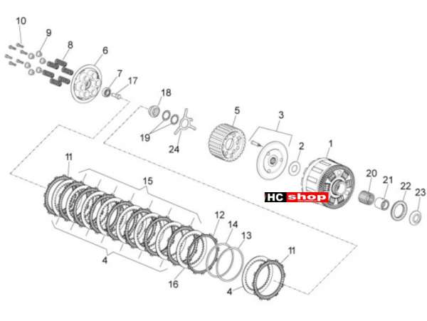 Aprilia RSV 4 1000 RR E4 ABS Motor Kupplung