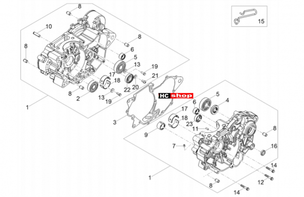 Aprilia RS 125 Replica 4T E4 ABS Motor Gehäuse I