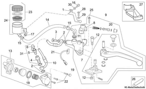 Aprilia Kupplungspumpe Tuono 1000