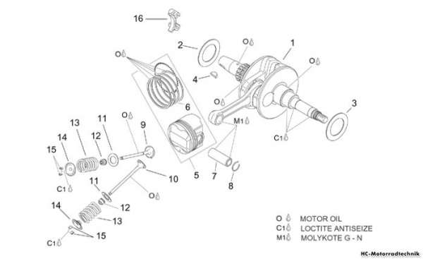 Aprilia Kurbelwelle - Ventile Leonardo 125-150