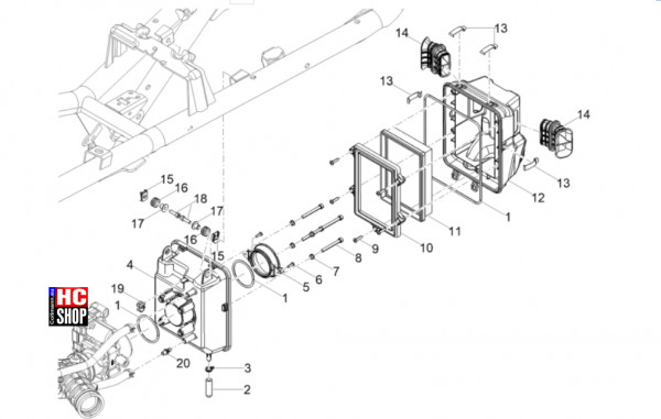 Moto Guzzi V85 TT Strada E5 - Motor - Filtergehäuse