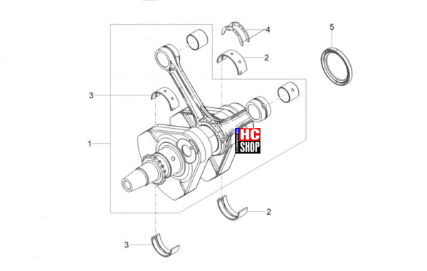 Moto Guzzi V7 Stone 850 E5+ - Motor - Kurbelwelle