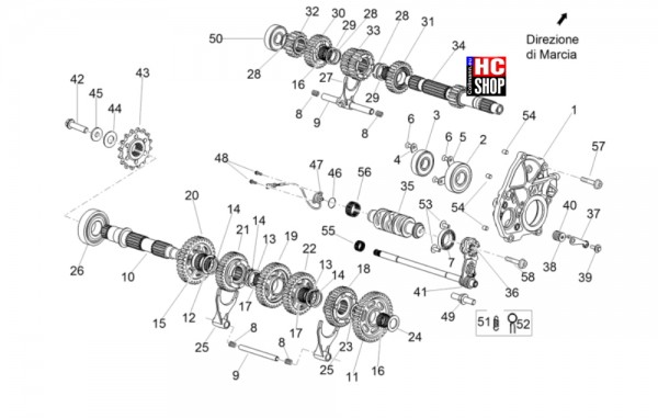 Aprilia RSV4 1100 Factory E5 - Motor - Schaltgetriebe-Zahnräder