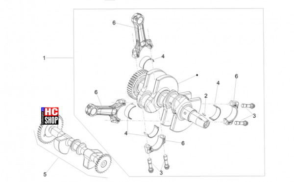 Aprilia RS 660 Factory E5+ - Motor - Kurbelwelle