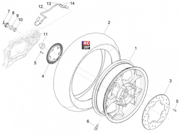 Piaggio MP3 400 HPE E5 Radaufhängungen - Hinterrad