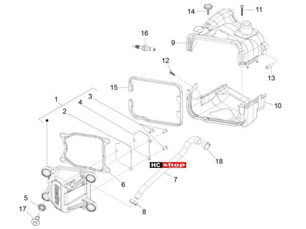 Aprilia Motard 50 Zylinderkopfabdeckung