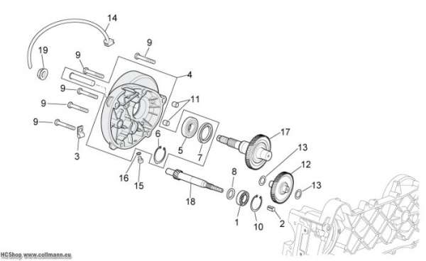 Aprilia Getriebe Scarabeo 50 4T NET