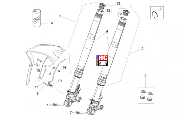 Aprilia Tuono V4 Factory 1100 E5 SE 09 SBK - Radaufhängungen - Vorderradgabel OHLINS
