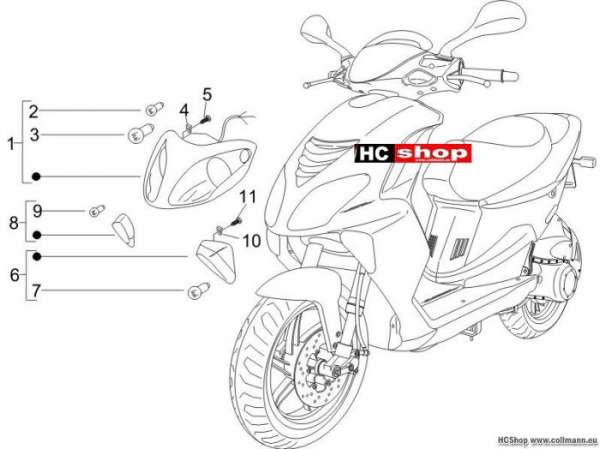 Piaggio Vorderleuchten - Blinkleuchten nrg power dd