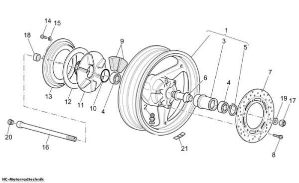 Moto Guzzi Hinterrad V 11 Le Mans 1100