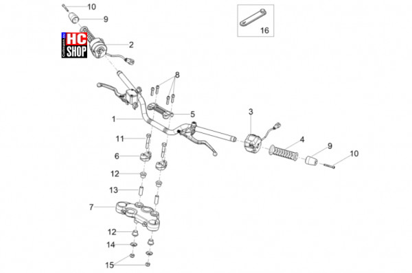 Moto Guzzi V7 Special 850 E5+ - Lenkstange-Schaltungen