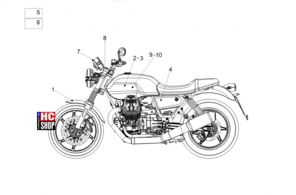 Moto Guzzi V7 Stone Special Edition 850 E5 - Aufbau - Deko