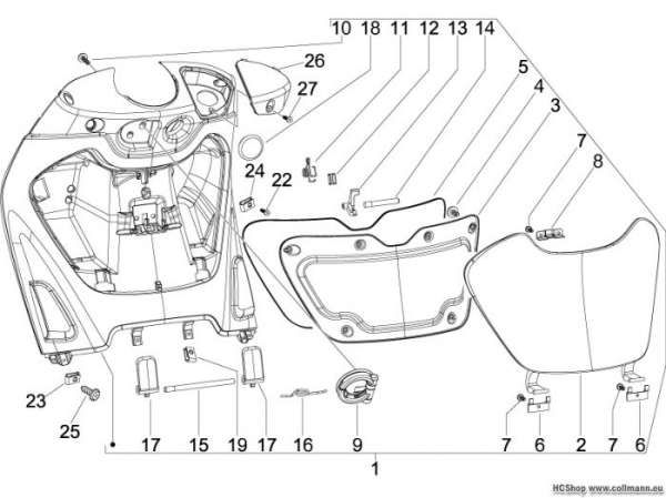 Piaggio Vorderes Handschuhfach Beverly 125 Tourer